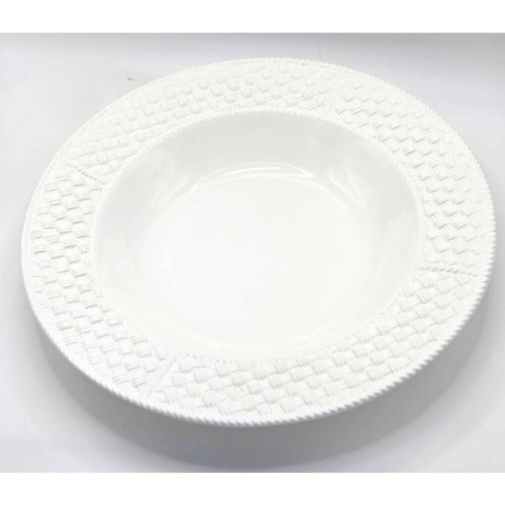 Tiffany Weave Plates - Set of Two 9" Plates - White Made in Ireland - Picture 7 of 8